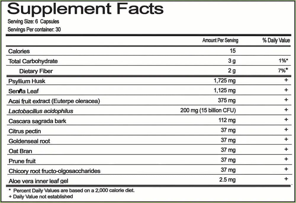 Colon Cleanser Acai 375mg 180 Veggie Capsules Essence Vital