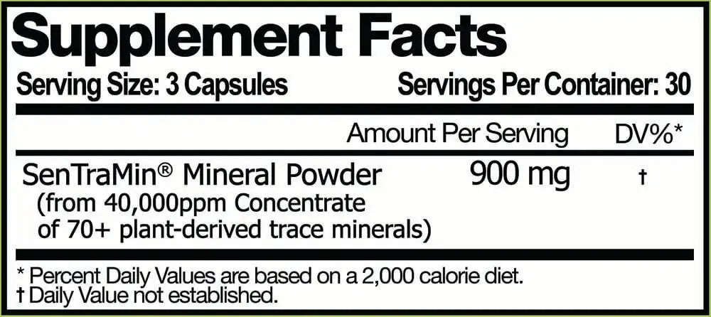 SenTraMin™ Plant Sourced Minerals 90 Veggie Capsules Essence Vital
